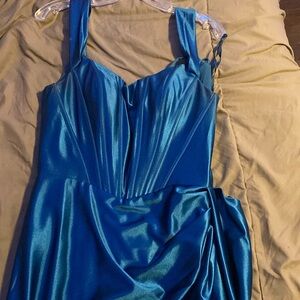 Blue prom dress.